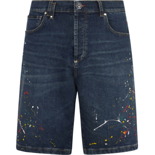 PHILIPP PLEIN Denim Shorts Paint