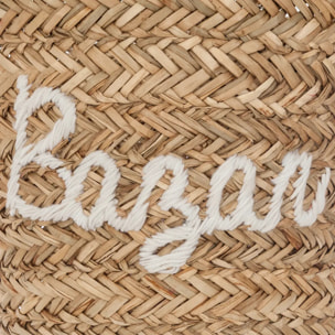 Panier en osier broderie Blanche
