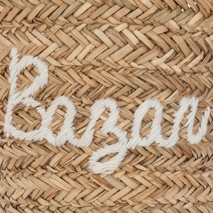 Panier en osier broderie Blanche