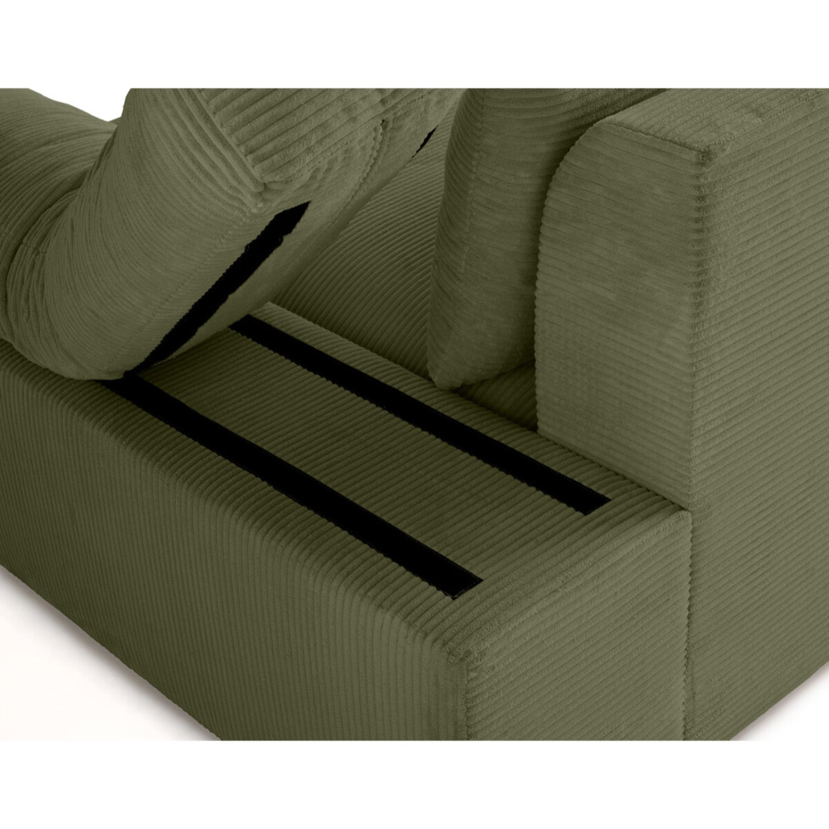 Aspen - canapé d'angle réversible 5 places - assise profonde - en velours côtelé - Vert