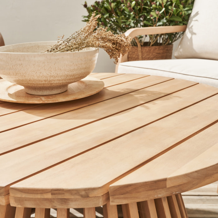 Table basse de jardin ronde bois d'acacia Ø80cm OVIEDO TABLE BASSE