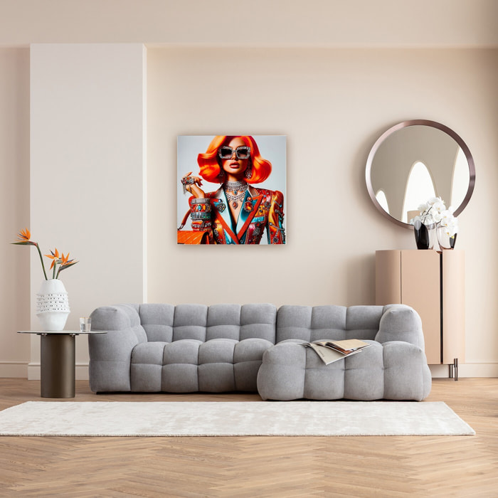 Tableau en verre femme bijoux 100x100cm Kare Design
