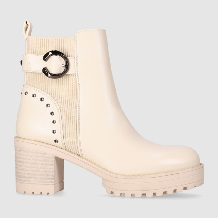 Botines - Beig - Tacón: 6 cm