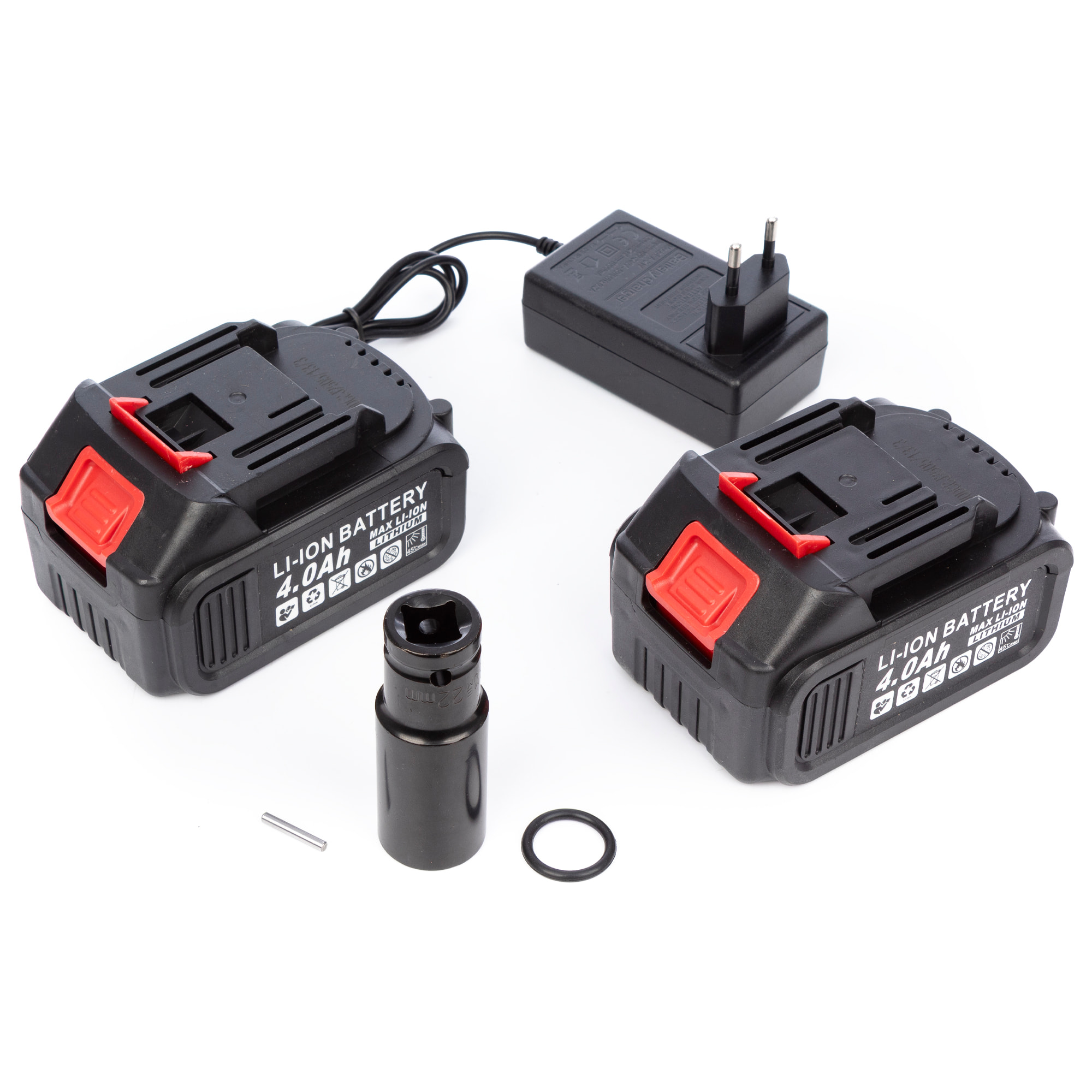 Llave de impacto eléctrica inalámbrica 12V, con motor sin escobillas y con 2 baterías de 13.000mAh.