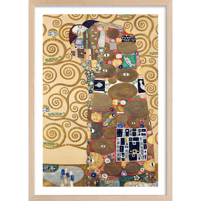 Affiche Accomplissement - Peinture de Gustav Klimt Affiche + cadre en bois - Chêne