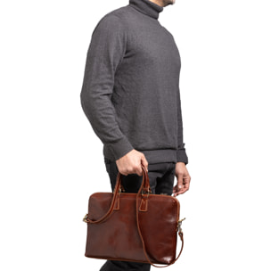 Borsa da lavoro  da uomo In Vera pelle Made in Italy 37x27x6 cm