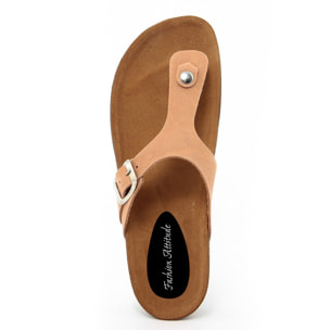 Sandalo flat Donna colore Cuoio