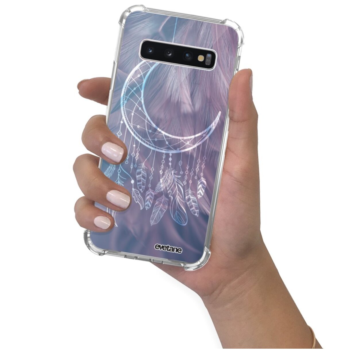 Coque Samsung Galaxy S10 anti-choc souple angles renforcés transparente Lune Attrape Rêve Evetane