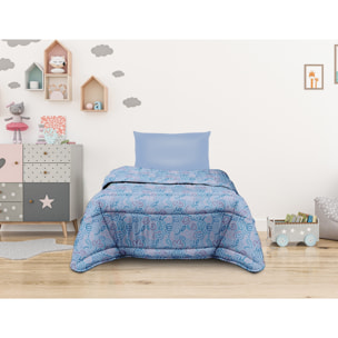 TRAPUNTA INVERNALE FUN AZZURRO LETTO SINGOLO PRODOTTO ITALIANO
