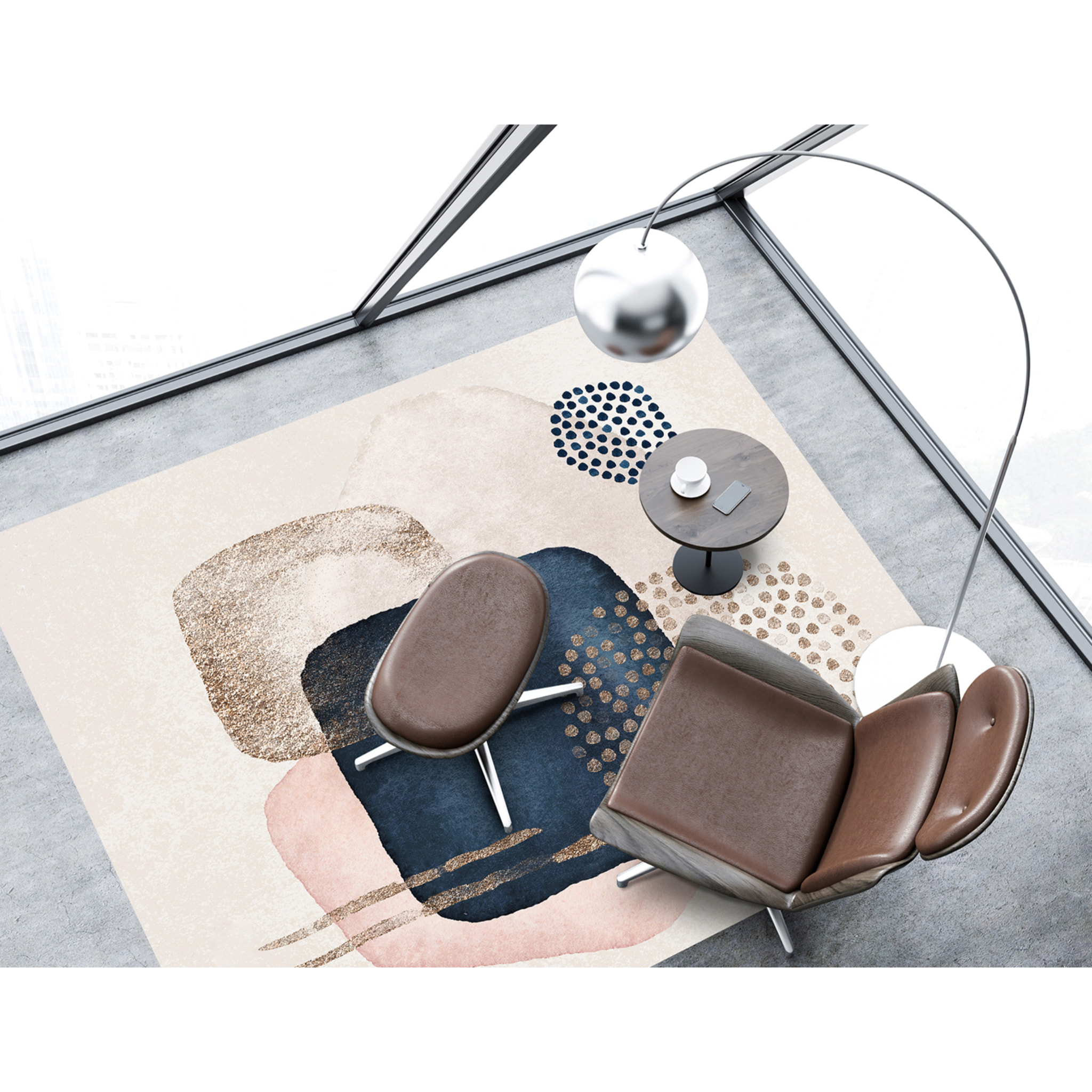 Alfombra de vinilo CERAMIKO, Lara, diseño moderno 133x200 cm