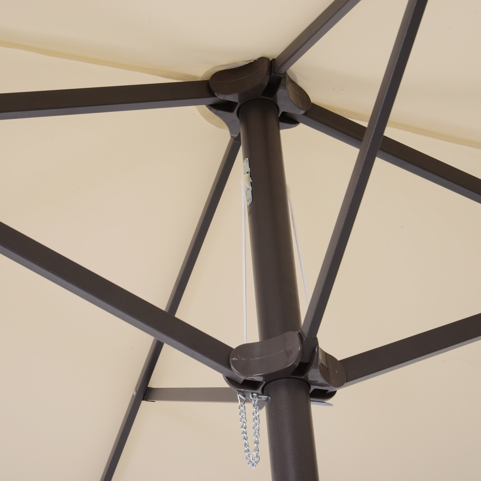 Parasol double – Grande zone d'ombre – Ouverture à manivelle