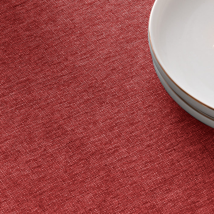 Nappe jacquard unie antitache Indra Red