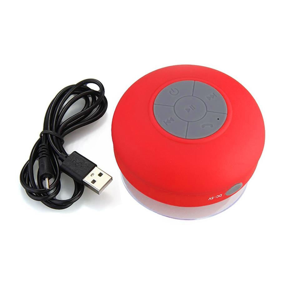  Altavoz de ducha Bluetooth, portátil de cabeza pequeña,  impermeable, altavoz Bluetooth inalámbrico, altavoz de silicona con  ventosa, se puede combinar fácilmente con teléfonos móviles, tabletas,  computadoras (rojo) : Electrónica