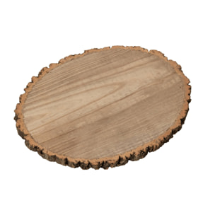 J-Line tranche de bois Ovale - bois - naturel - large - set de 2