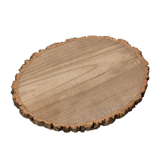 J-Line tranche de bois Ovale - bois - naturel - large - set de 2