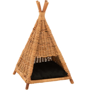 J-Line tipi pour chat + coussin - jute - naturel