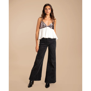 Top de mujer de tirantes con lentejuelas