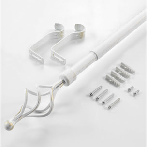Tringle extensible en kit patiné - Blanc