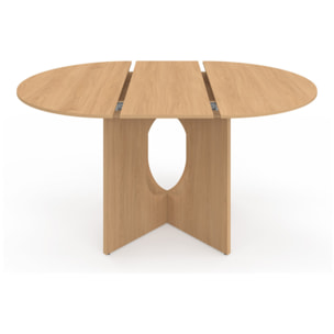 Table à manger ronde extensible Mathis Ø110-150cm bois