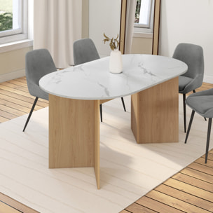 Table à manger extensible Gabin 160-200cm effet marbre