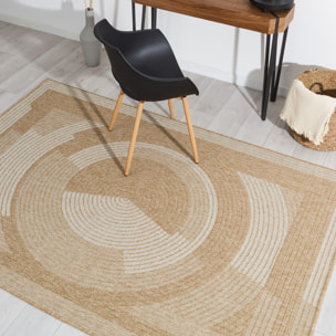 Nature - tapis effet jute blanc