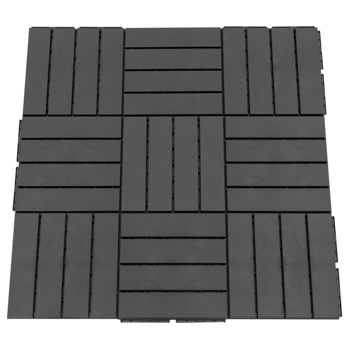 Baldosas Cuadradas para Suelos 30x30 Paquete de 9 Piezas Cubre 0.81 m² Negro