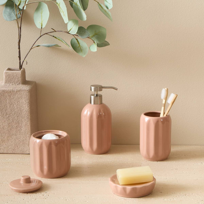 Distributeur de savon Colorama en céramique 450ml rose