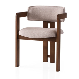 Chaise en bois "Cozy" - 44 x 57 x 76 cm - Crème de noix