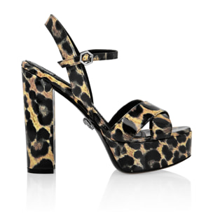 PHILIPP PLEIN Sandals High Heels LEOPARD