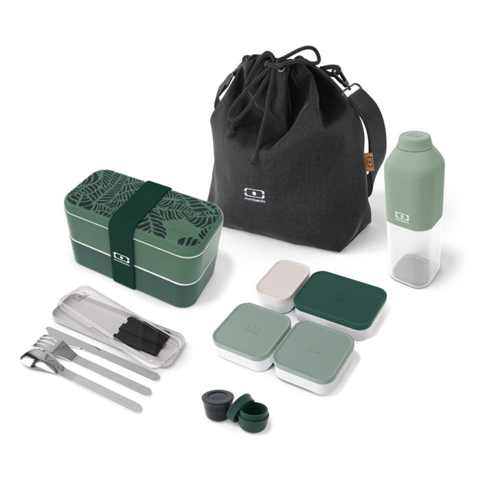 Set repas lunch box 2 étages 1L + Accessoires