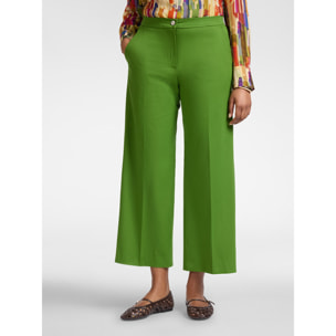 Elena Mirò - Pantalones cropped de gabardina - Verde