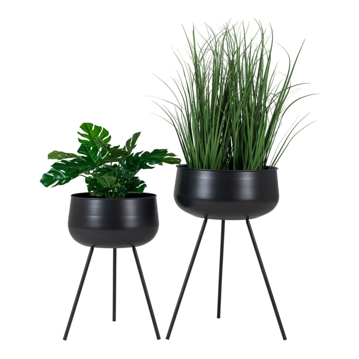 Set 2 vasi da fiori Ardola in acciaio nero