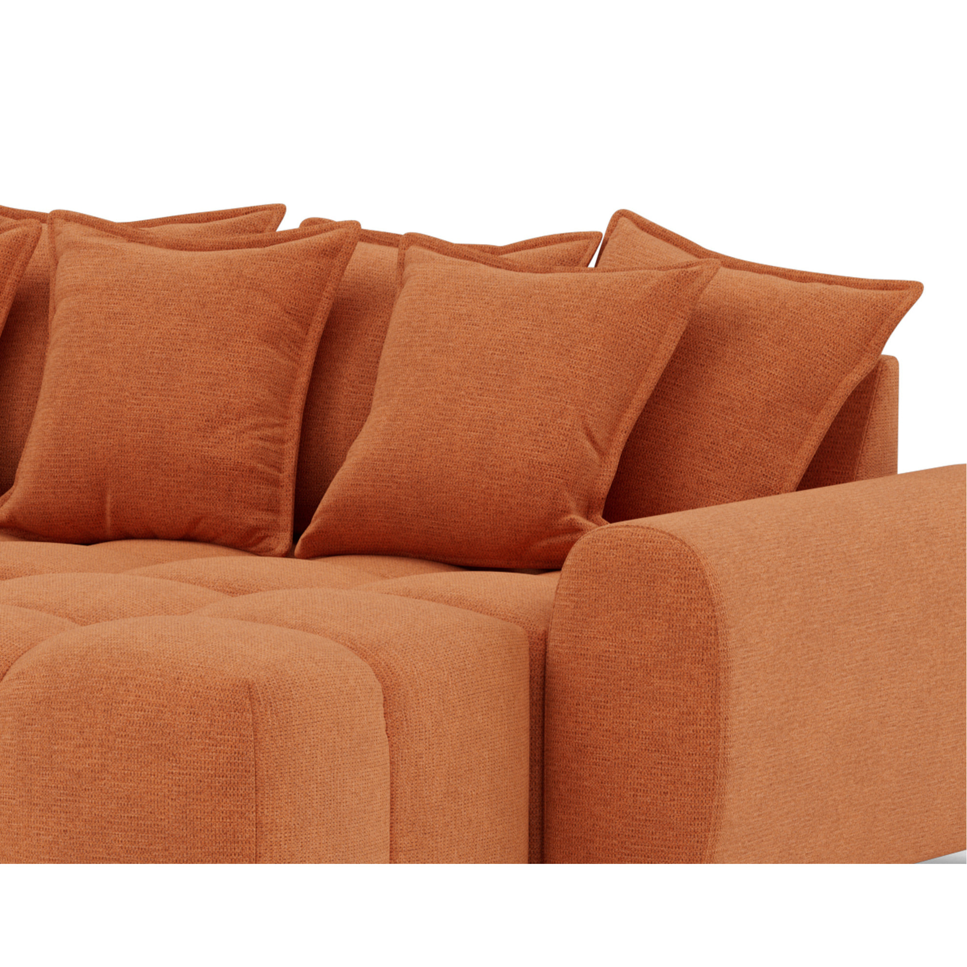 Adelaide - canapé d'angle réversible 4 places en tissu texturé - Terracotta