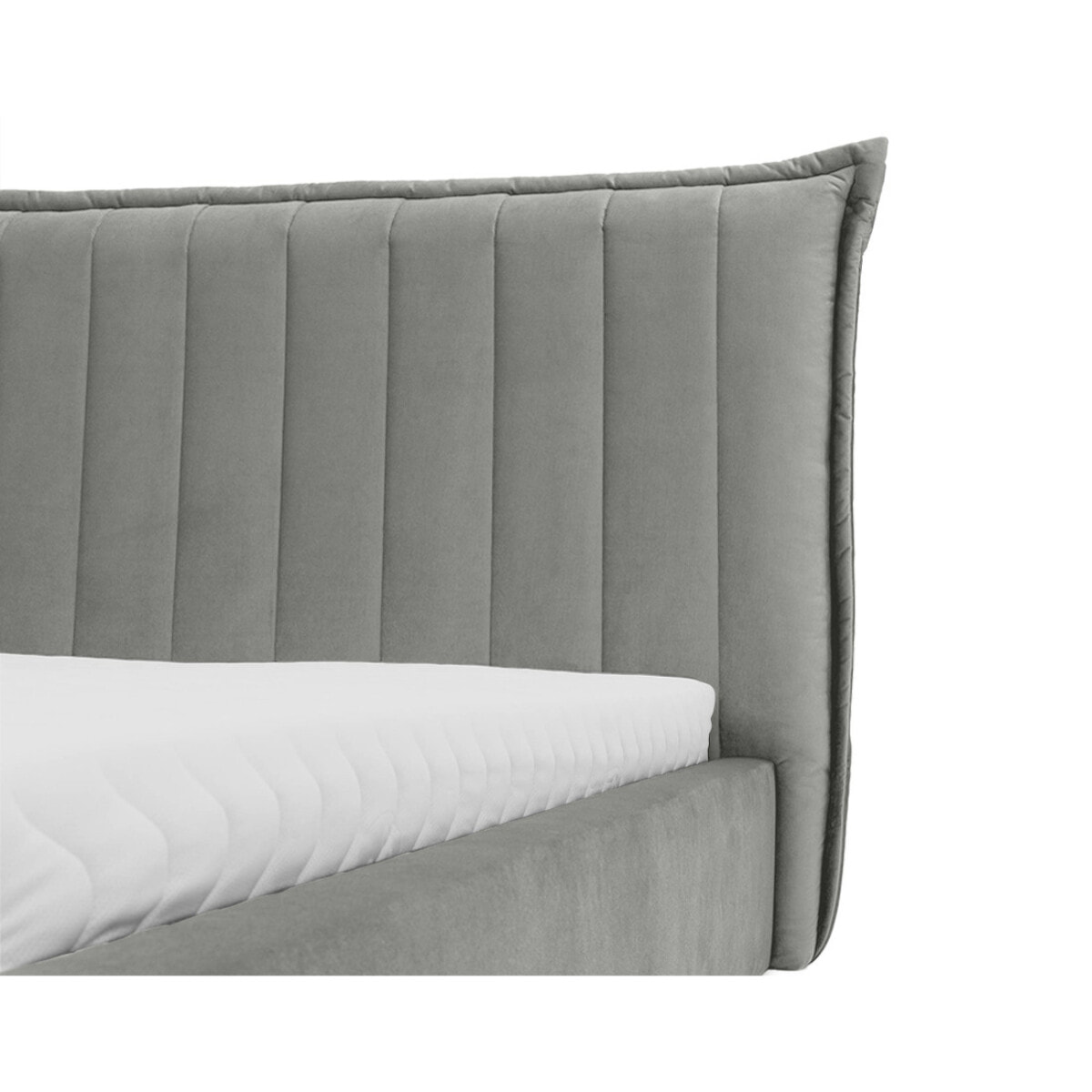 Esmee - lit coffre - 180x200 cm - en velours - sommier inclus - Gris clair
