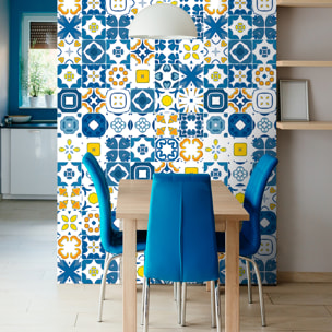 Stickers muraux - Sticker Mural Carrelage adhésif Cuisine Salle de Bain - 30 STICKERS CARREAUX DE CIMENT AZULEJOS ANIA