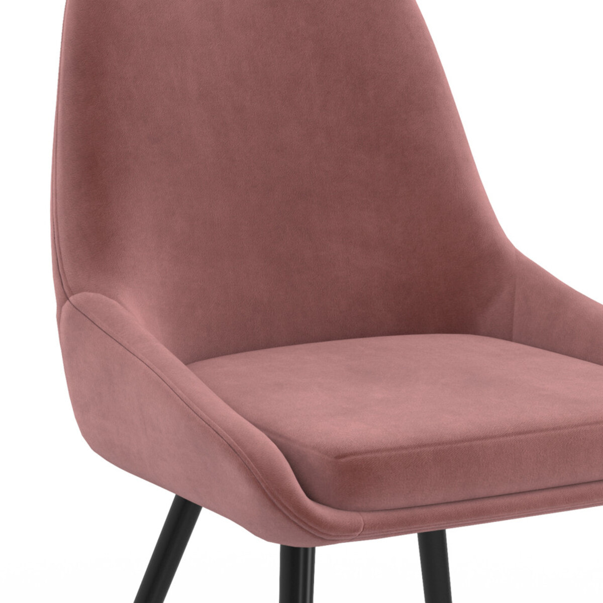 Chaises Olivia velours mix couleurs (crème, rose, gris clair, gris foncé) pieds métal - lot de 4