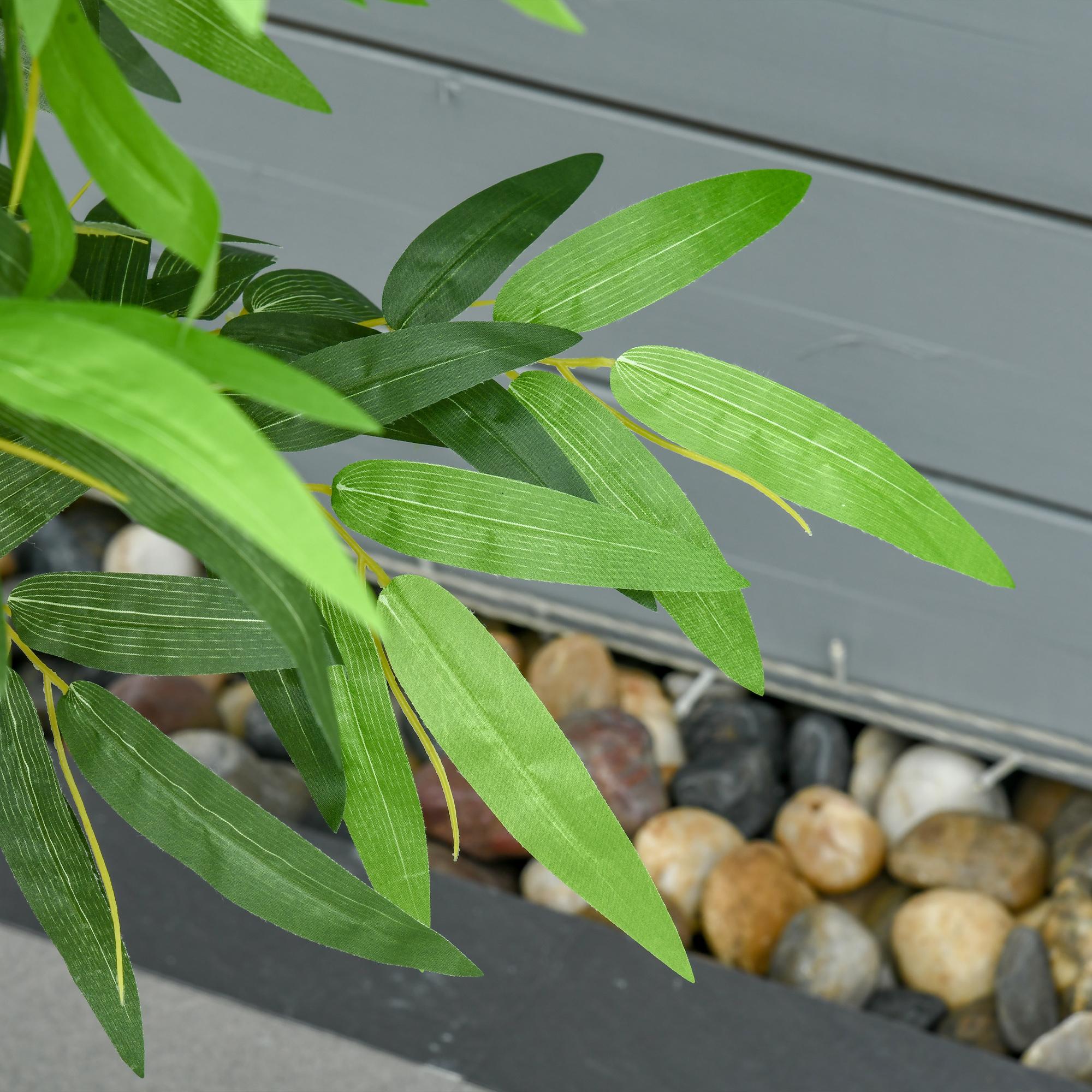 Bambú Artificial 140 cm con Maceta y Cañas Realistas Árbol Sintético Interior para Decoración de Hogar Oficina Exterior Verde