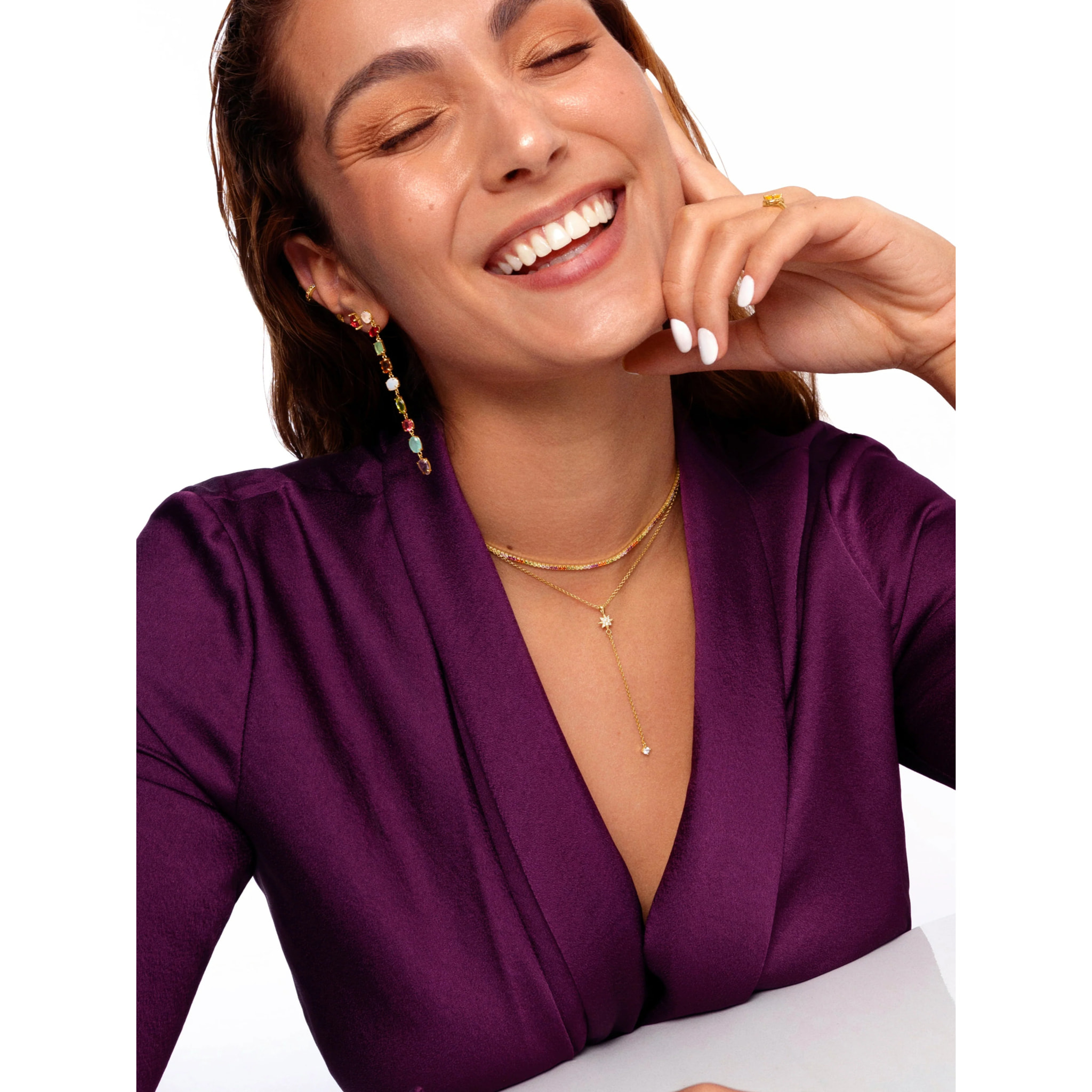 Collar Y Polar Star Plata Baño Oro