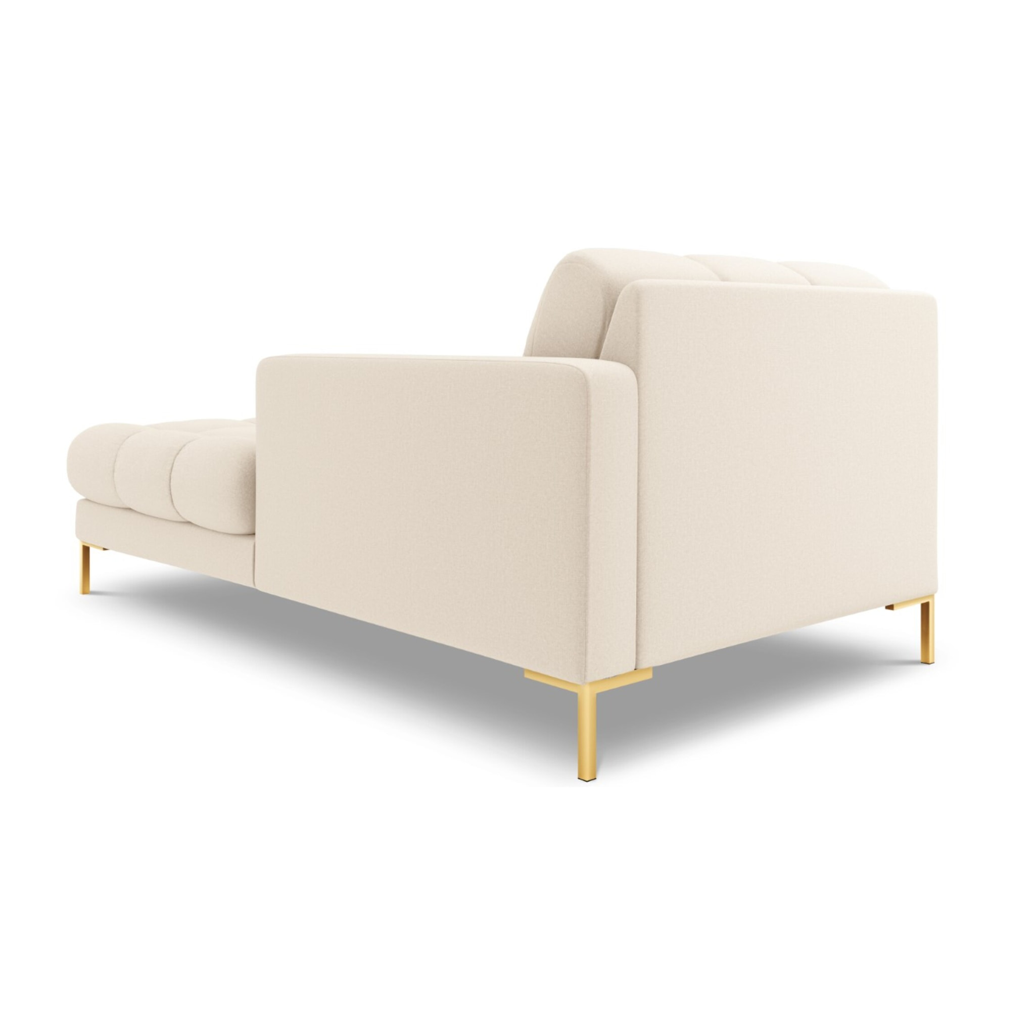 Méridienne droite "Bali" en tissu structurel beige clair