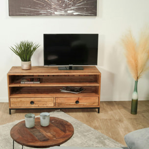 Meuble TV 120 cm bois recyclé CANBERRA