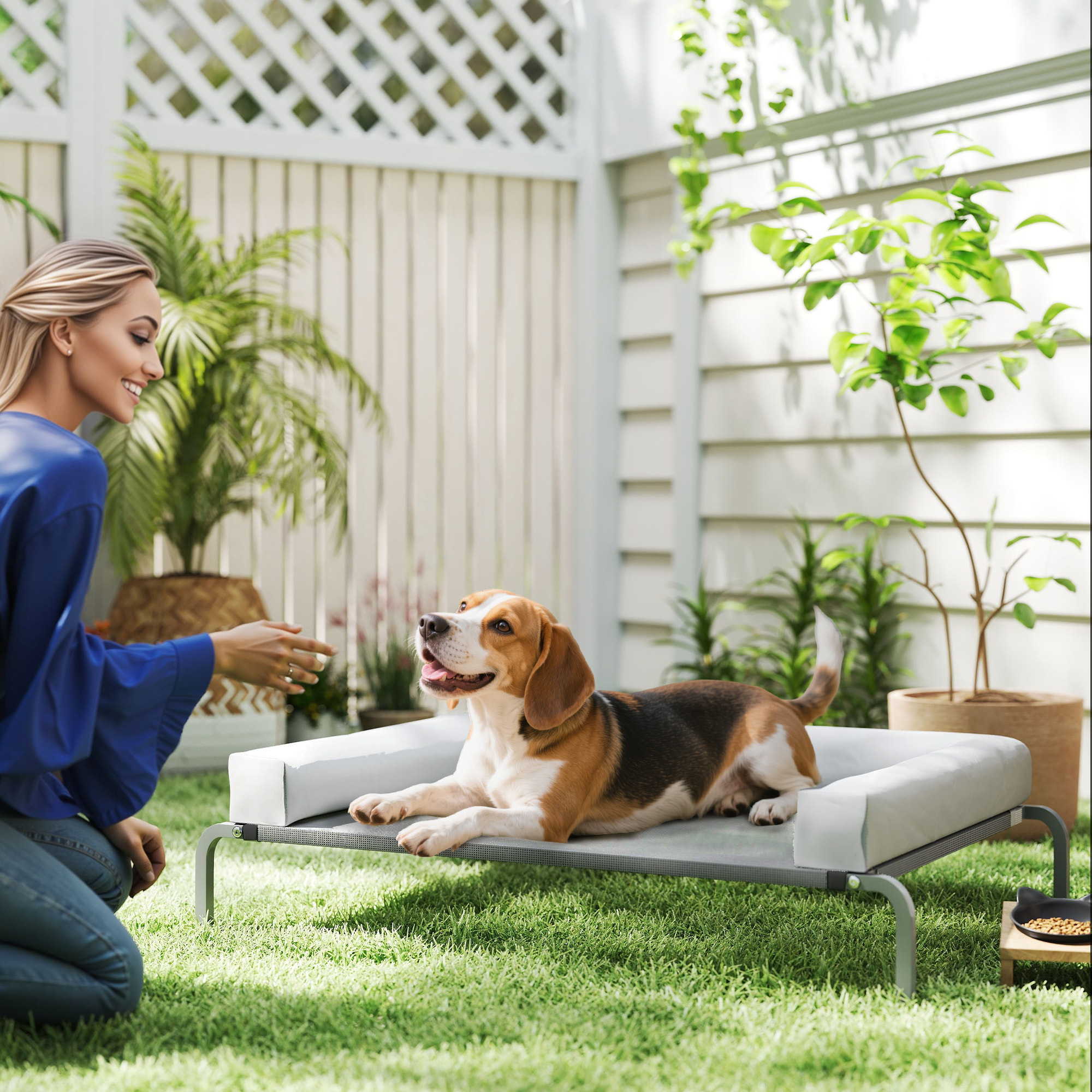 Cama Elevada para Perros Refrescante con Refuerzos Extraíbles Cama Elevada para Perros Medianos Portátil con Malla Transpirable Marco de Acero para Interior Exterior 110x75x30 cm Gris Claro