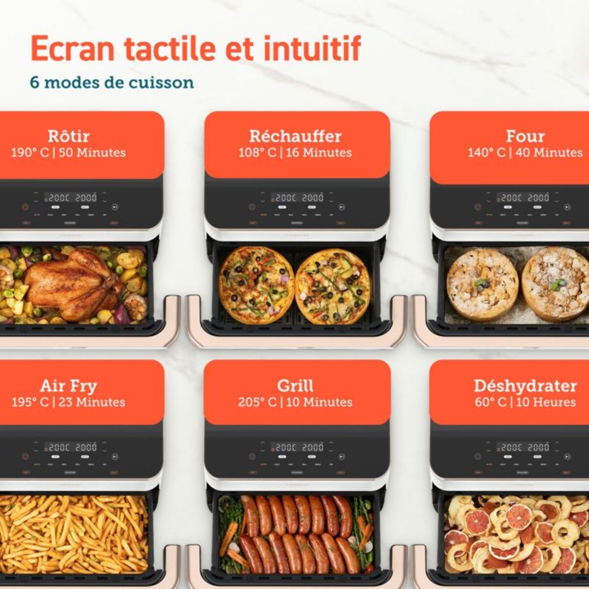 Friteuse sans huile COSORI Twinfry Pro 10l White KAAPAFCSSEU0277A