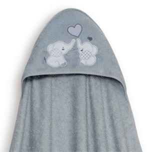 Capa Baño 1X1 Mod Parejita Elefante+Gorro Gris