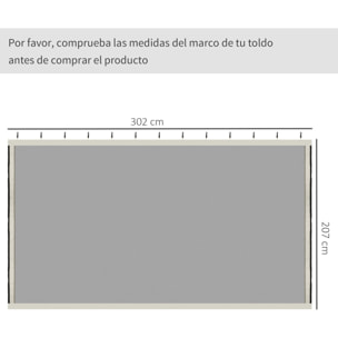 4 Paneles Laterales 302x207 cm para Carpa de Jardín Mosquitera con Cremalleras