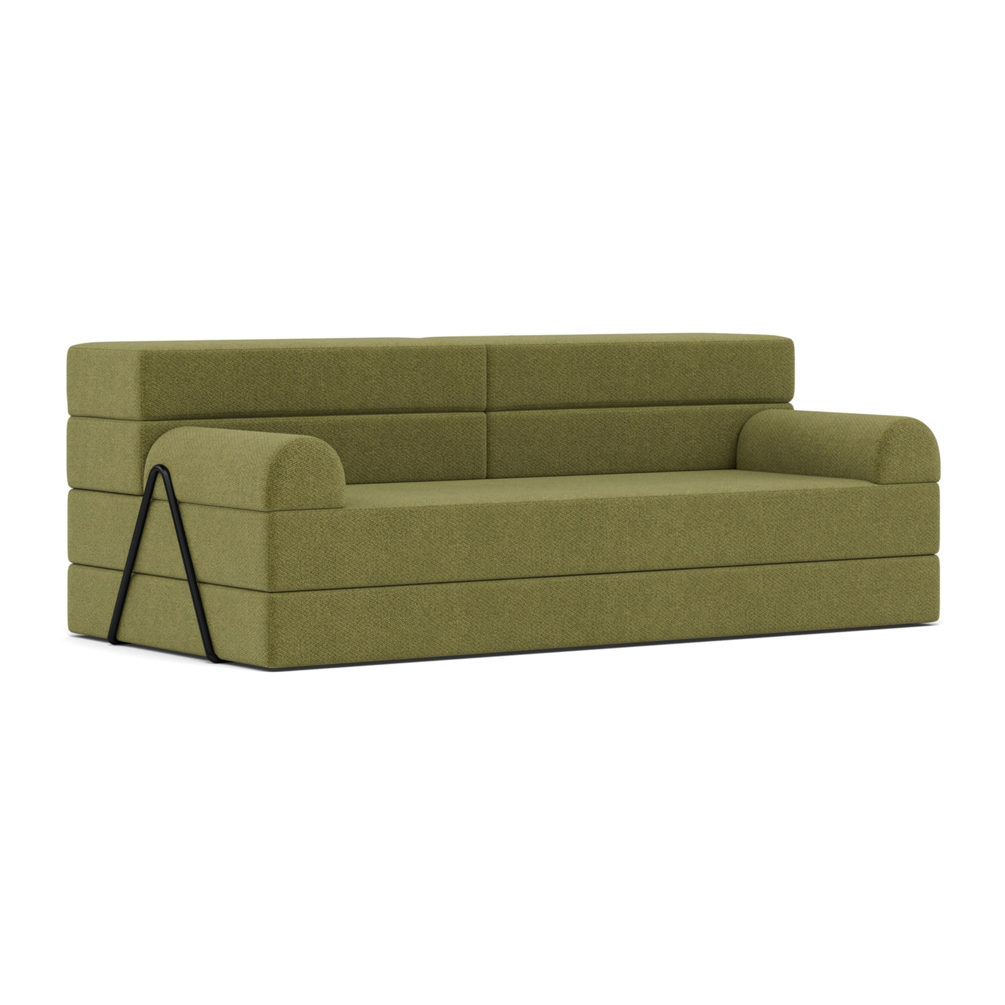 Astral - Canapé 3 places convertible en velours texturé - Vert
