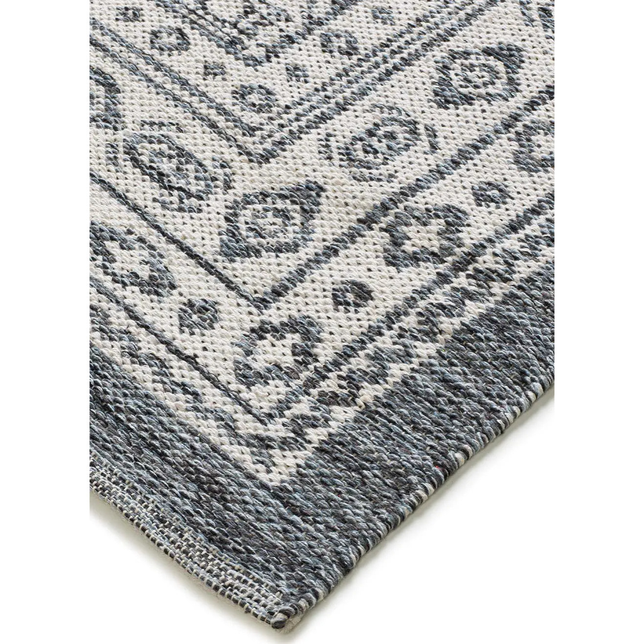 CHANDIA Alfombra kilim algodón reciclado en azul, varias medidas disponibles