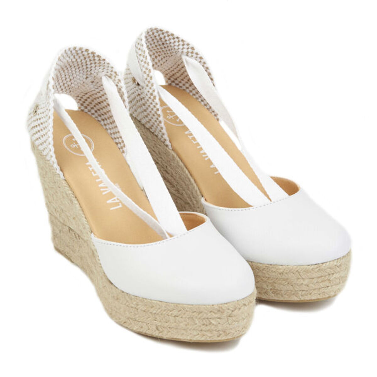 Sandalias de Cuña para Mujer - LA VALETA CHARLENE BLANCO