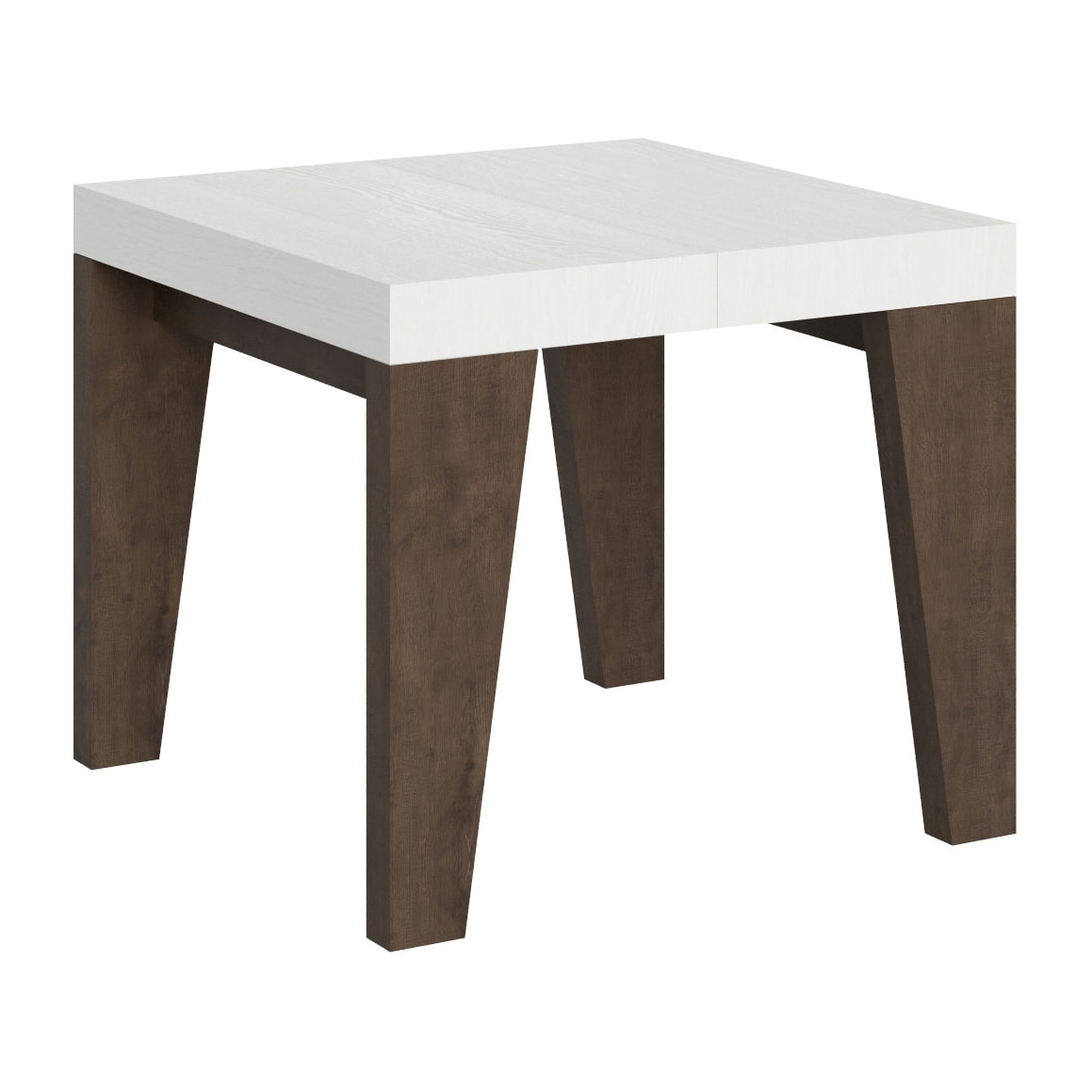 Table Naxy Mix Extensible dessus Frêne Blanc structure Noyer 90x90 Allongée 246