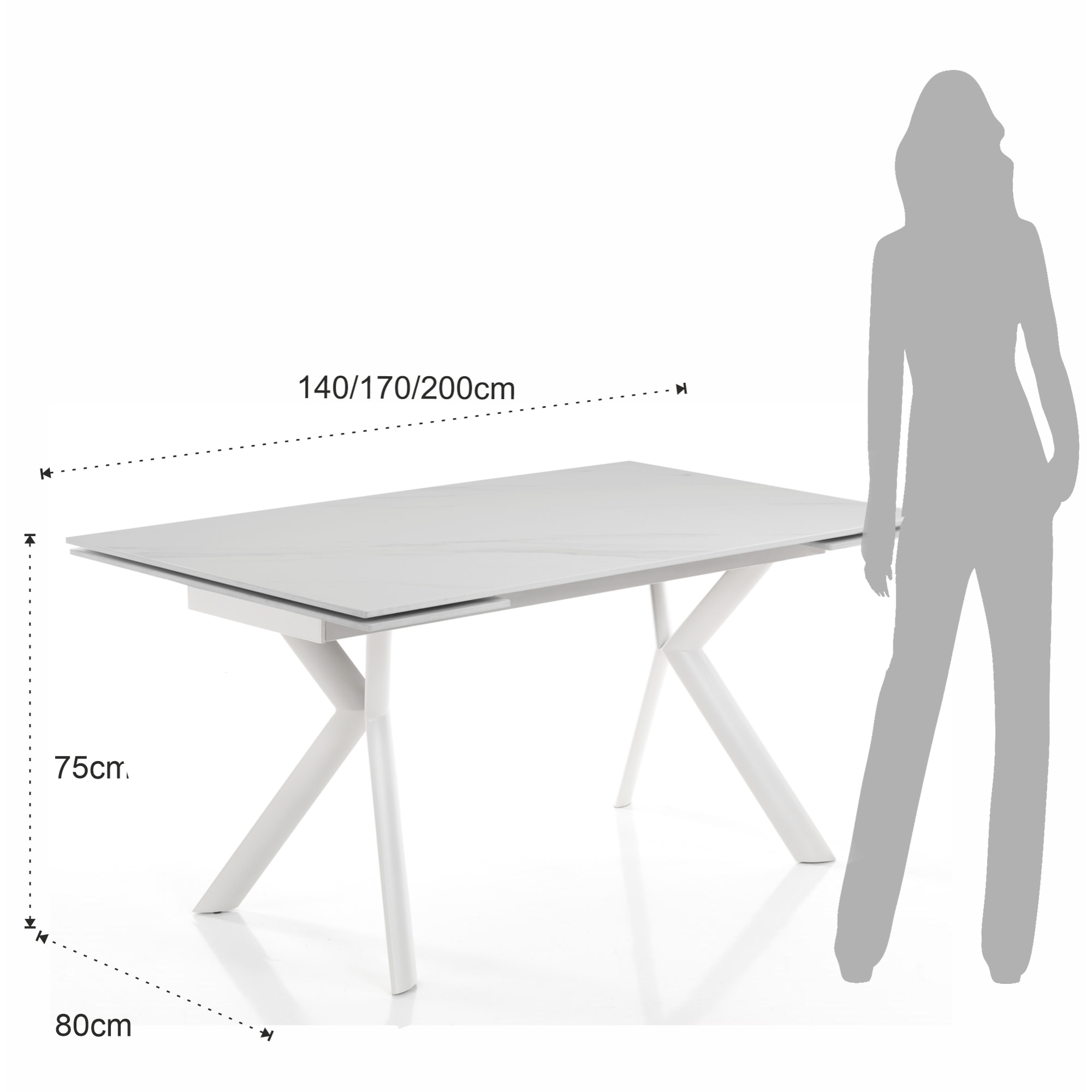 Tomasucci table extensible MOLLY 3 Blanc