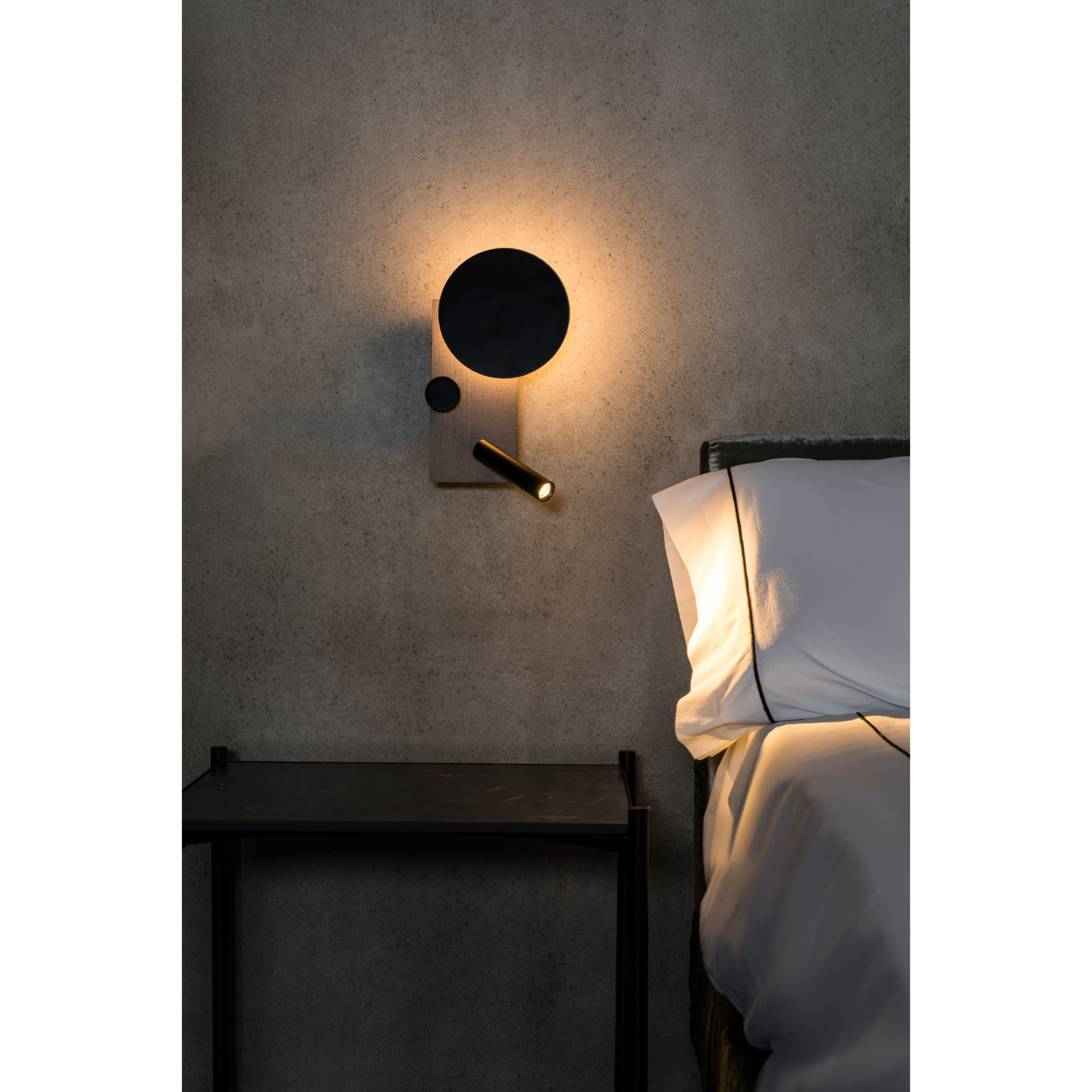 KLEE Lampe applique gauche gris avec lecteur